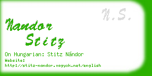 nandor stitz business card